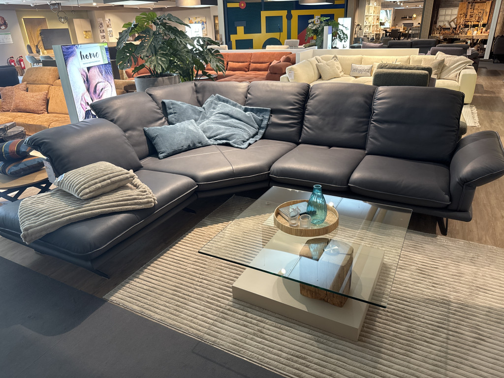 Leder Couchgarnitur mit großer Ecke