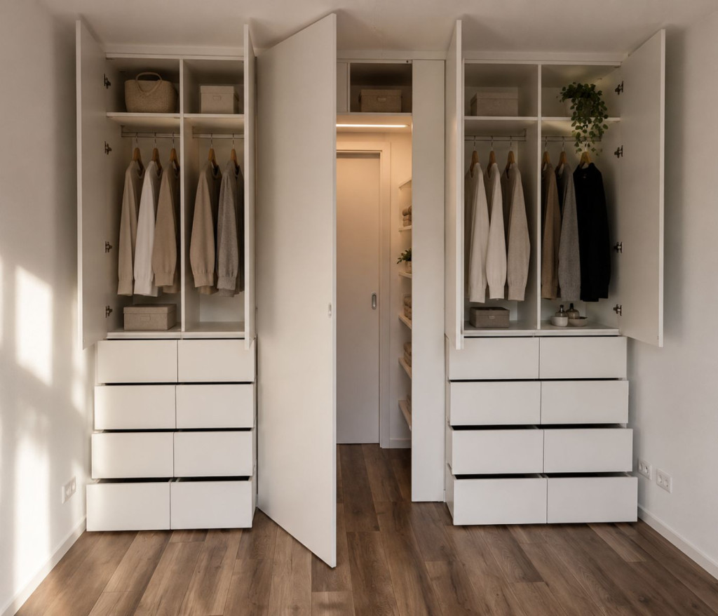Kleiderschrank mit Durchgangst&uuml;r
