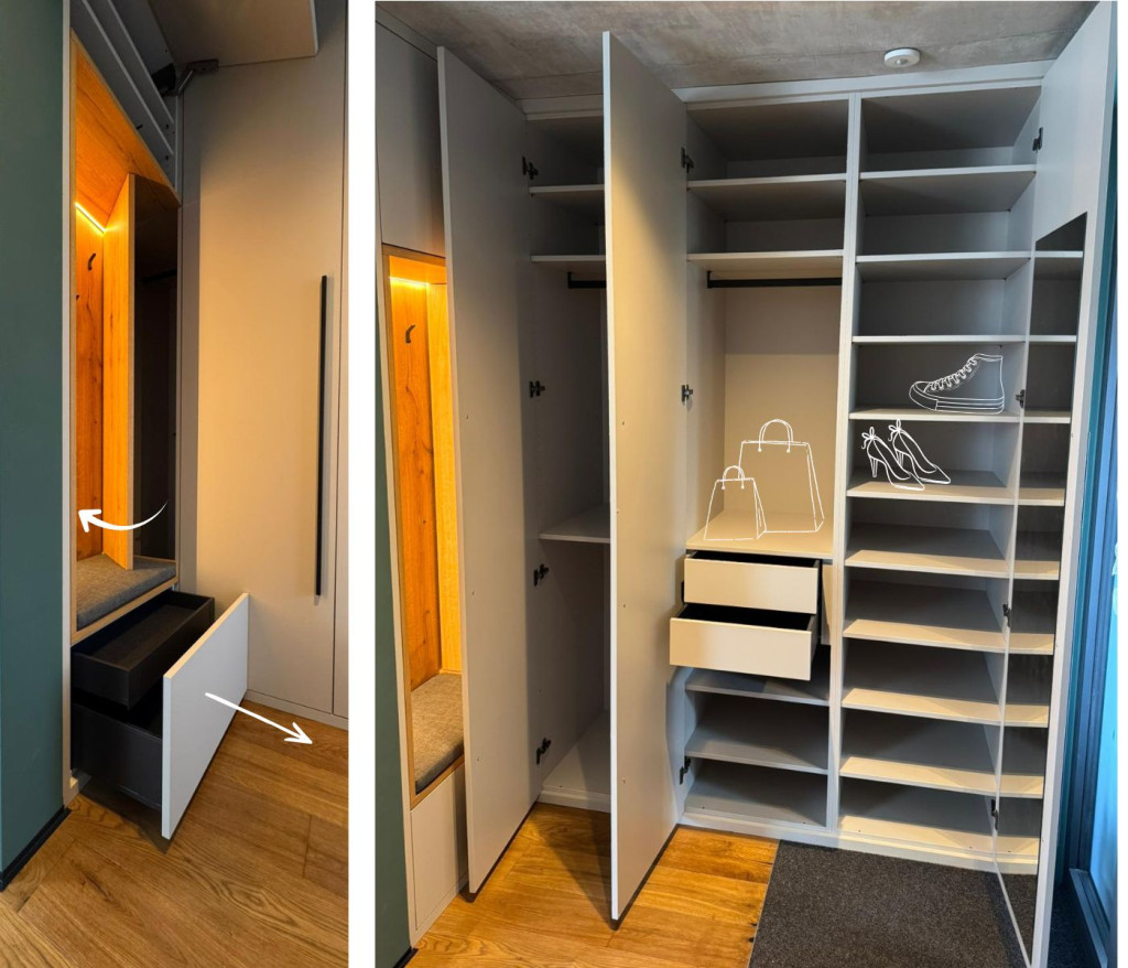 L-Einbaugarderobe