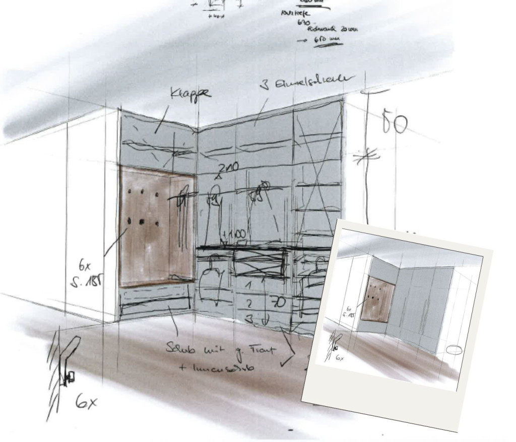 L-Einbaugarderobe